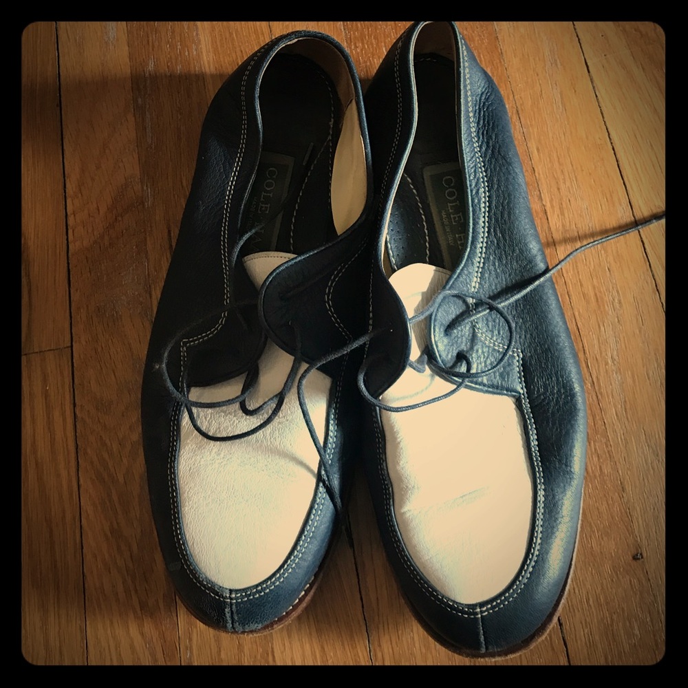VINTAGE Navy and White Cole Haan Oxfords
